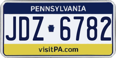 PA license plate JDZ6782