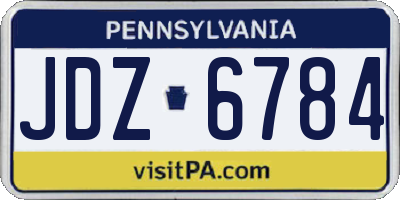 PA license plate JDZ6784