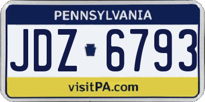 PA license plate JDZ6793