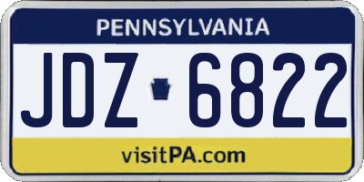 PA license plate JDZ6822