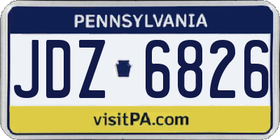 PA license plate JDZ6826