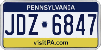 PA license plate JDZ6847