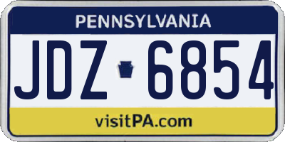 PA license plate JDZ6854