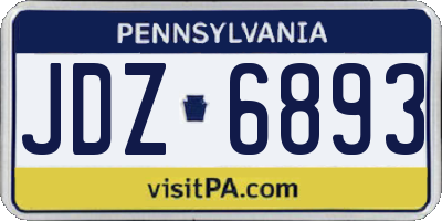 PA license plate JDZ6893