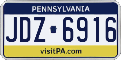 PA license plate JDZ6916