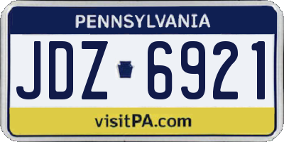 PA license plate JDZ6921