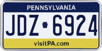 PA license plate JDZ6924