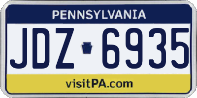PA license plate JDZ6935