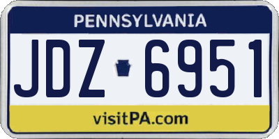 PA license plate JDZ6951