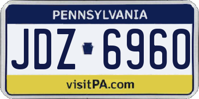 PA license plate JDZ6960