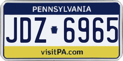 PA license plate JDZ6965