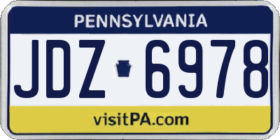 PA license plate JDZ6978