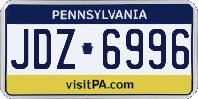 PA license plate JDZ6996