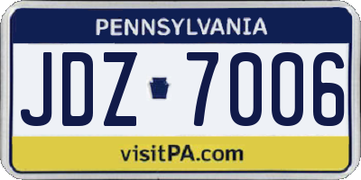 PA license plate JDZ7006