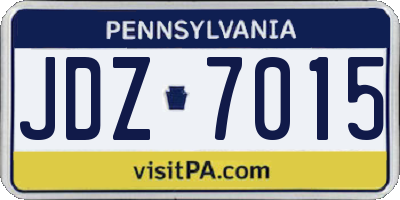 PA license plate JDZ7015