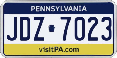 PA license plate JDZ7023