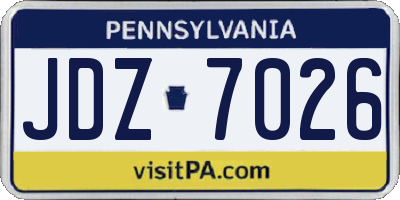 PA license plate JDZ7026
