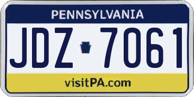 PA license plate JDZ7061