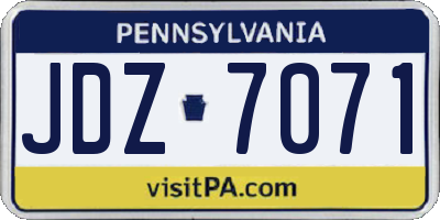 PA license plate JDZ7071