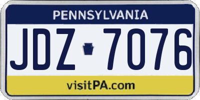 PA license plate JDZ7076