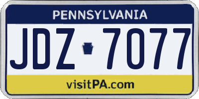 PA license plate JDZ7077
