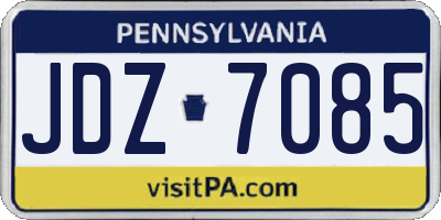 PA license plate JDZ7085