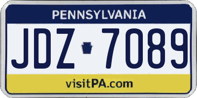 PA license plate JDZ7089