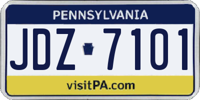 PA license plate JDZ7101