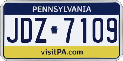 PA license plate JDZ7109