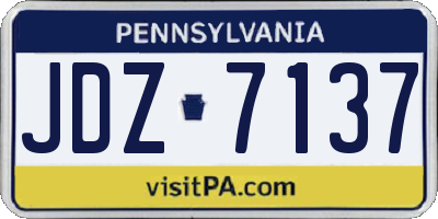 PA license plate JDZ7137