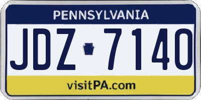 PA license plate JDZ7140
