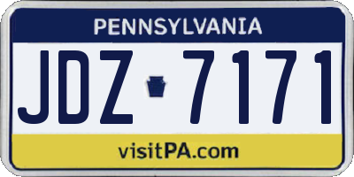 PA license plate JDZ7171