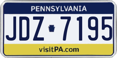 PA license plate JDZ7195