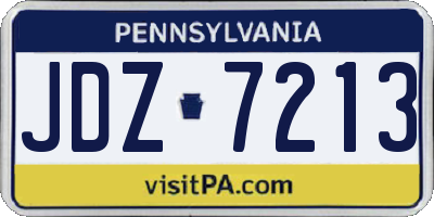 PA license plate JDZ7213