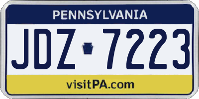 PA license plate JDZ7223