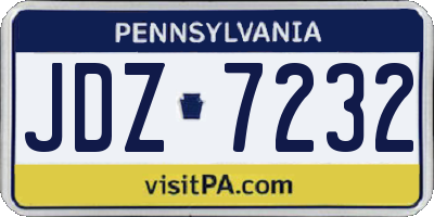 PA license plate JDZ7232
