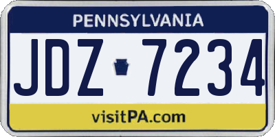 PA license plate JDZ7234