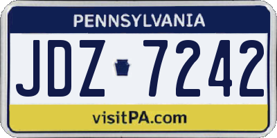 PA license plate JDZ7242