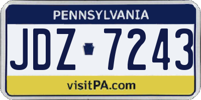 PA license plate JDZ7243