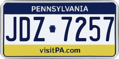 PA license plate JDZ7257