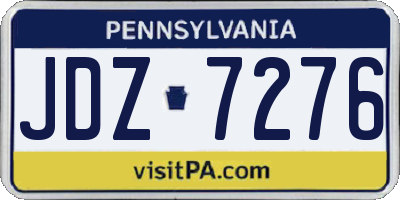 PA license plate JDZ7276