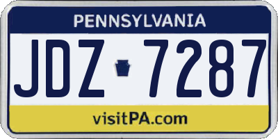 PA license plate JDZ7287
