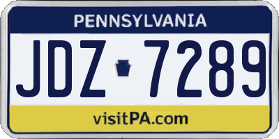 PA license plate JDZ7289