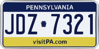PA license plate JDZ7321