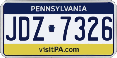 PA license plate JDZ7326