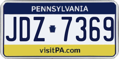 PA license plate JDZ7369