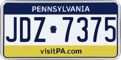PA license plate JDZ7375