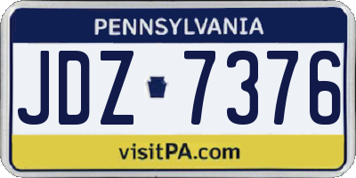 PA license plate JDZ7376