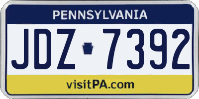 PA license plate JDZ7392