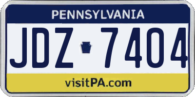 PA license plate JDZ7404